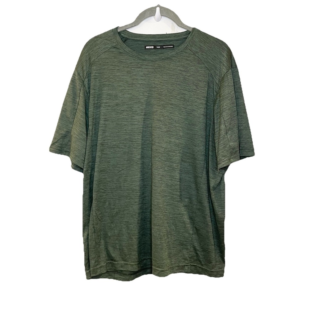 REI Co-op Shirt Mens Large Green Short Sleeve Outdoor Hiking Top